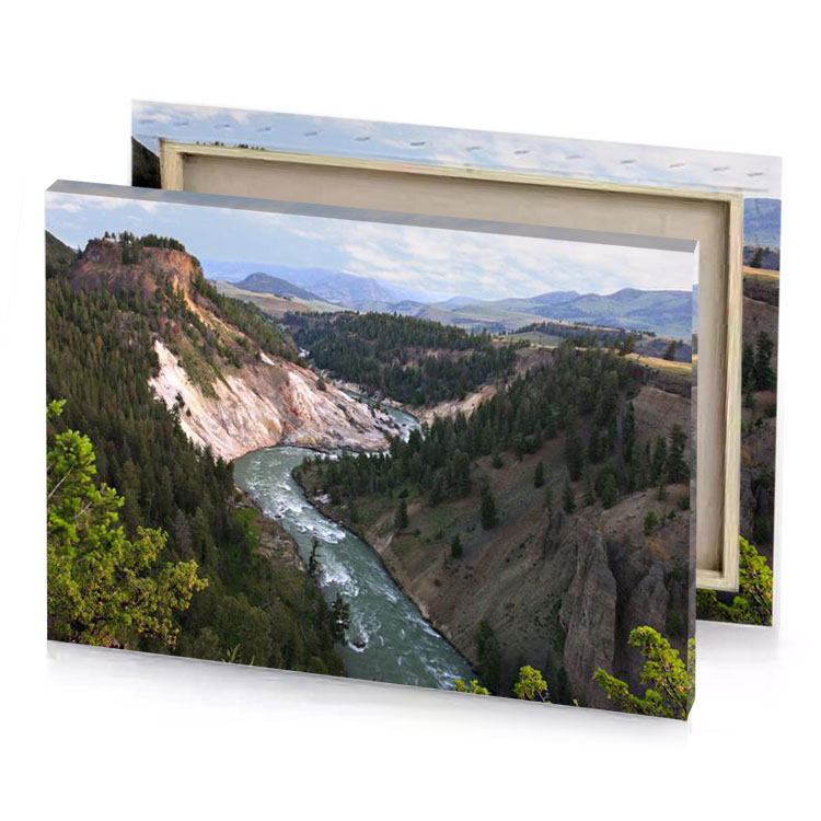 the yellowstone river in national park bistre canvas