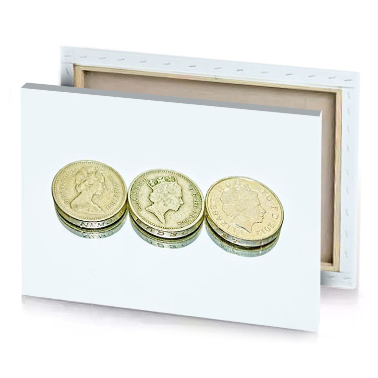 three british coins tan canvas