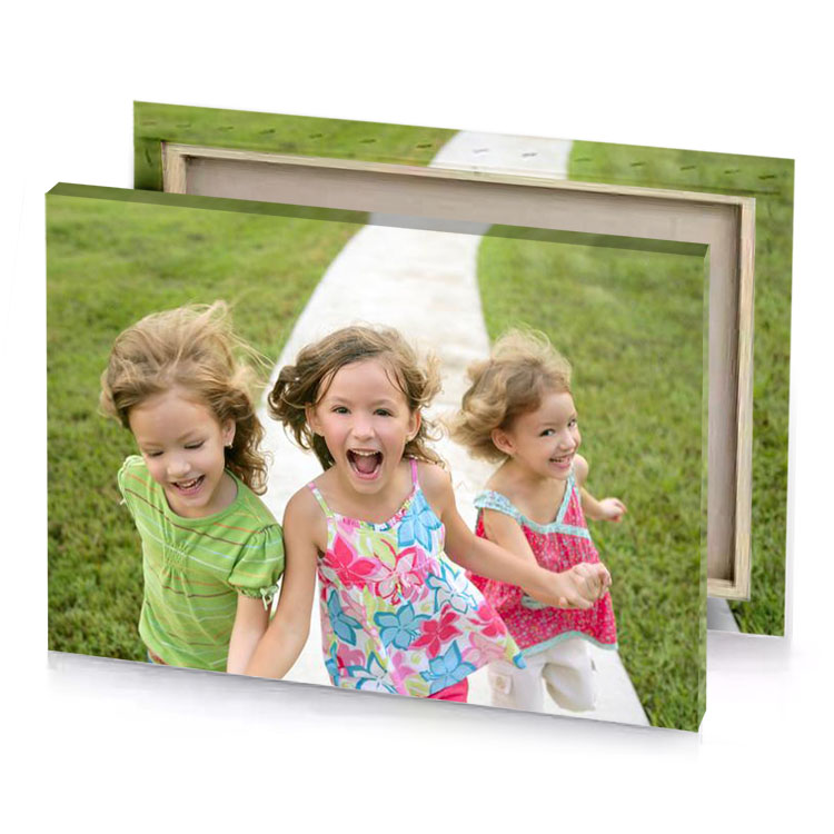 three little girls running down a path olive drab canvas