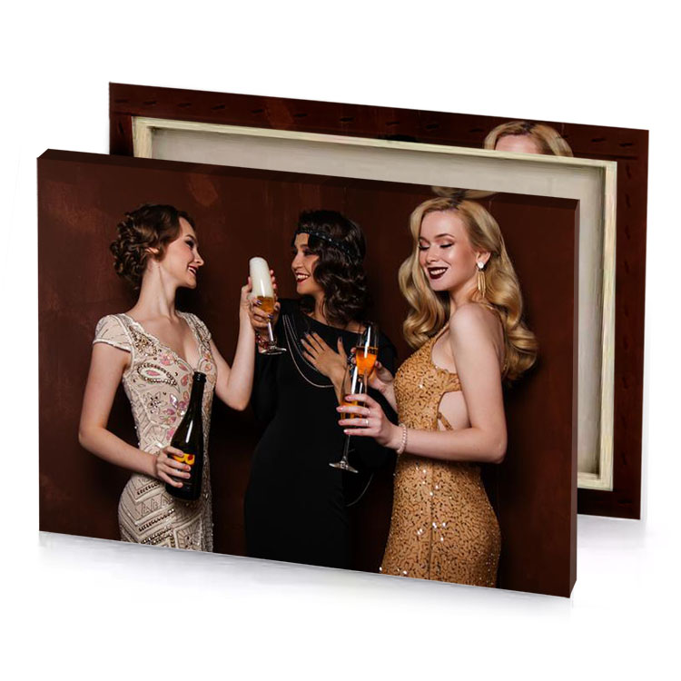 three women in dresses zinnwaldite brown canvas