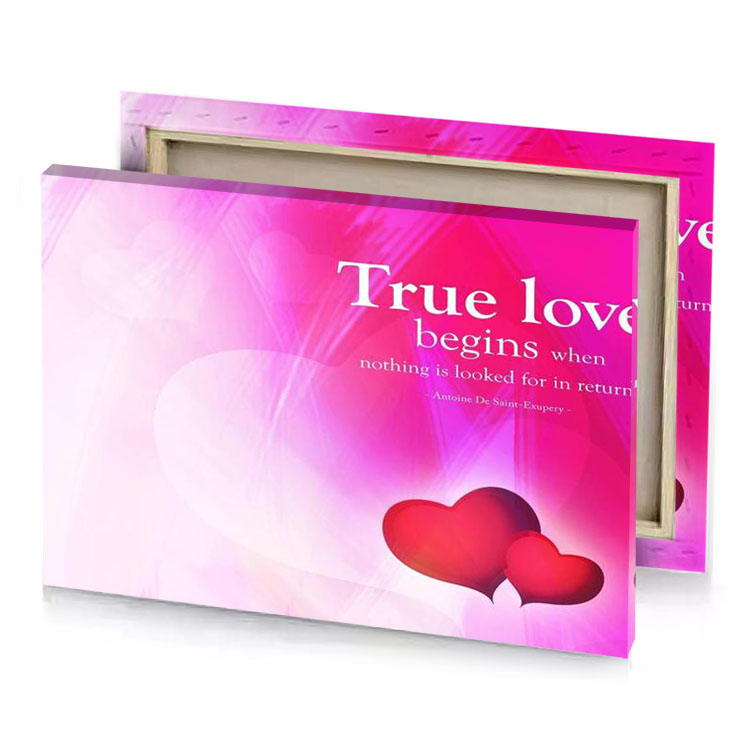 true love quotes hot pink canvas
