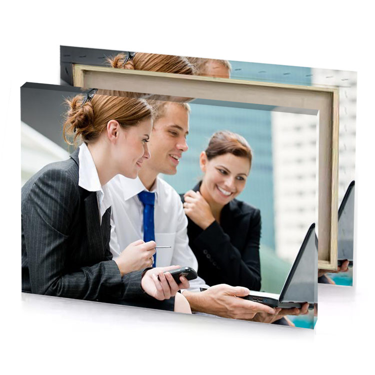 two business people sitting on a bench looking at laptop smoky black canvas