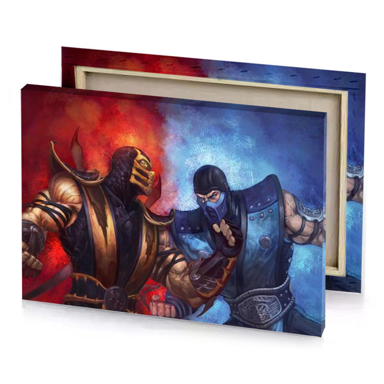 two characters in a fight vermilion canvas