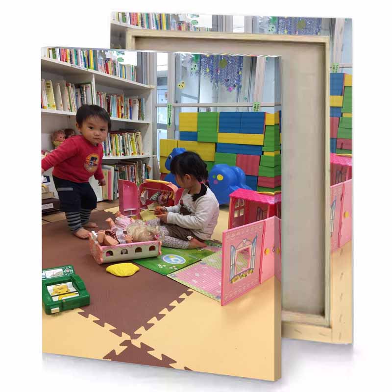 two children playing with toys in a room camouflage green canvas
