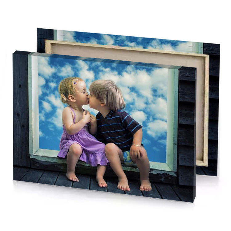 two children sitting on a wooden floor smoky black canvas