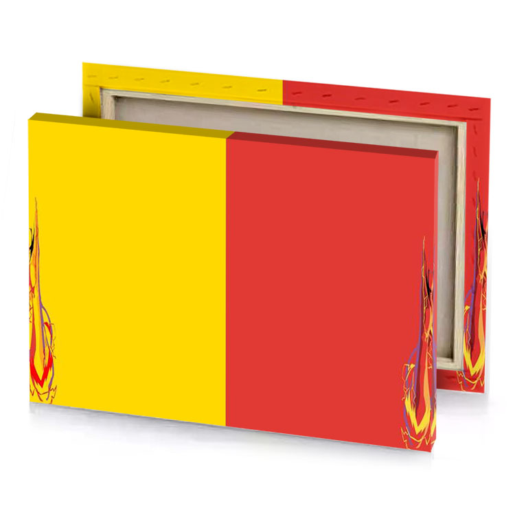 two different colored abstract designs gold canvas