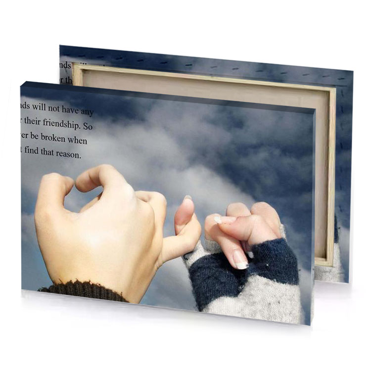 two hands reaching each other s fingers champagne canvas