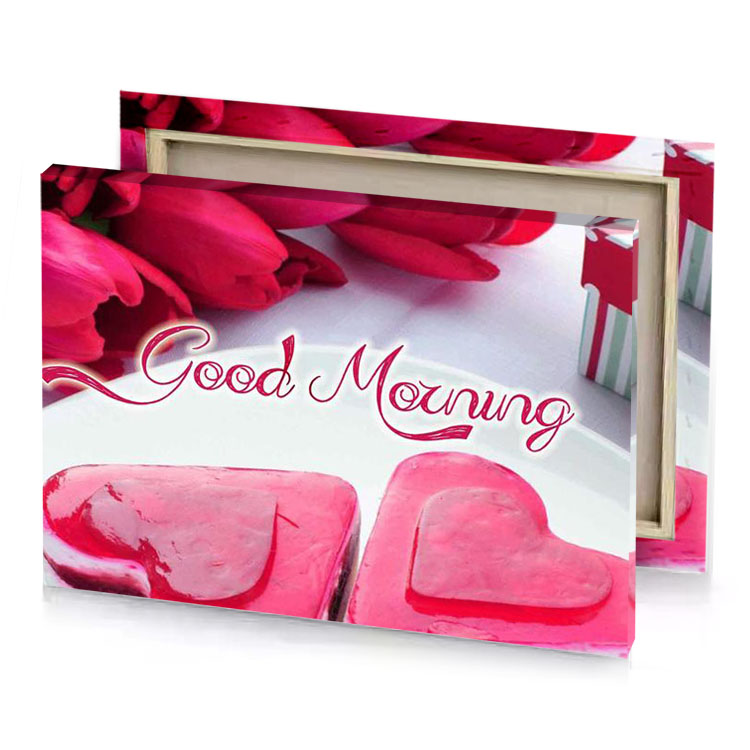 two heart shaped cakes on a plate with gift box pale violet red canvas