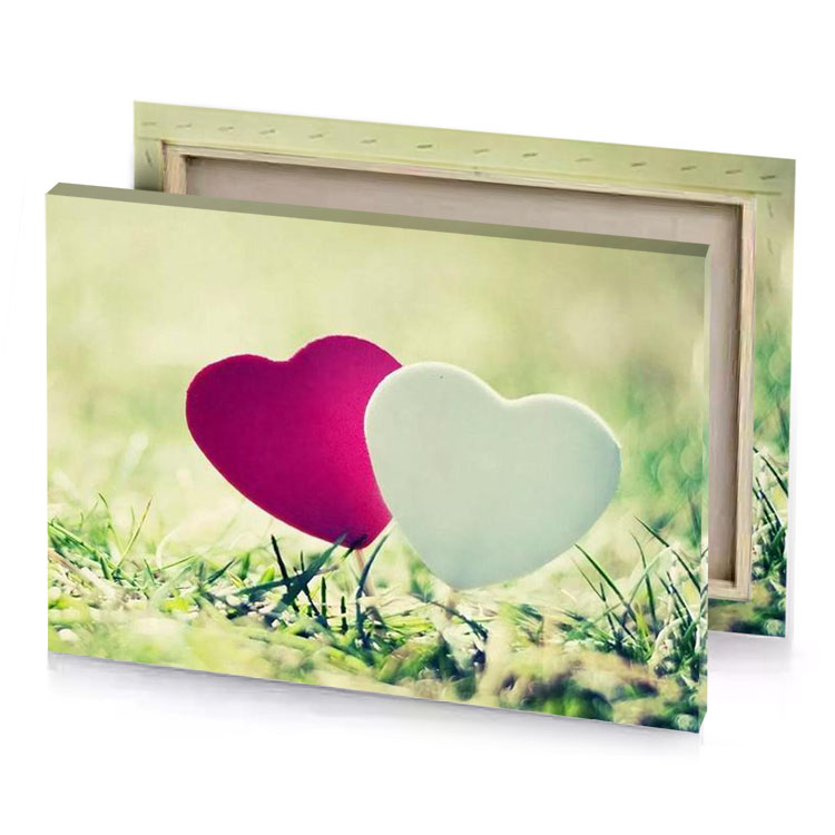 two hearts in the grass medium violet red canvas
