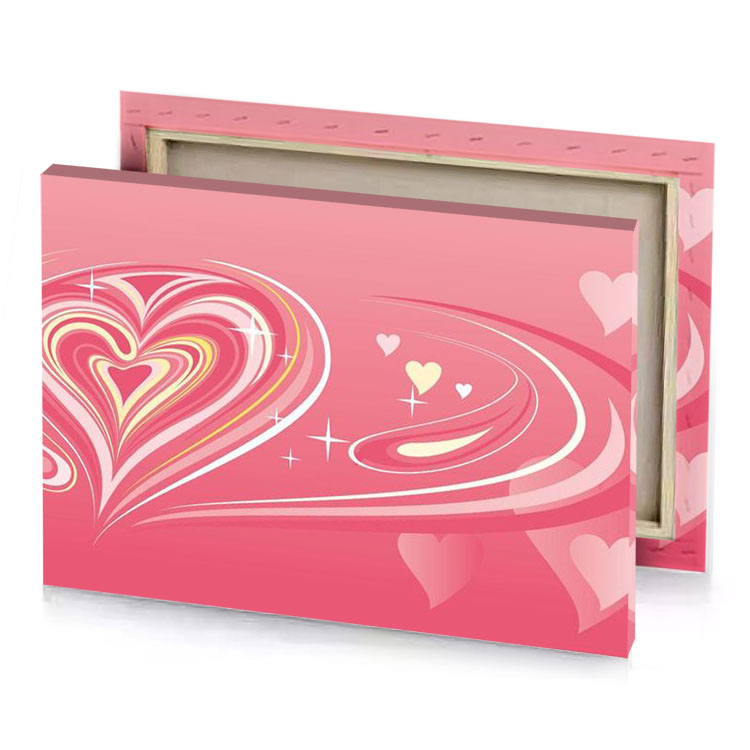 two hearts in the shape of a heart papaya whip canvas