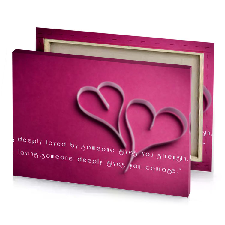 two hearts with the words be brown canvas