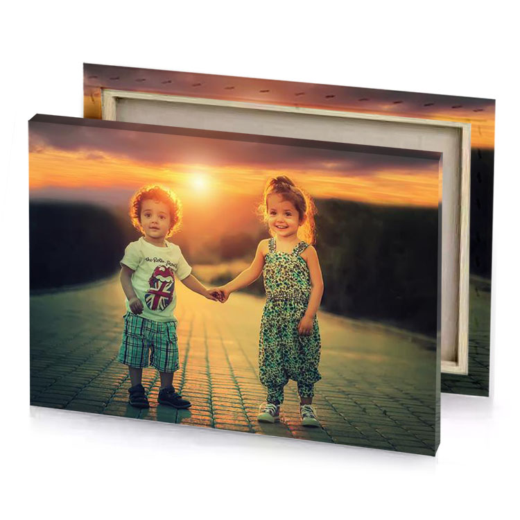 two little girls holding hands while walking down a road smoky black canvas
