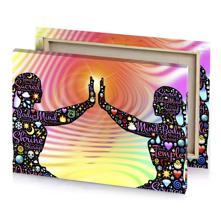 two people are silhouetted against each other with their hands fuzzy wuzzy brown canvas