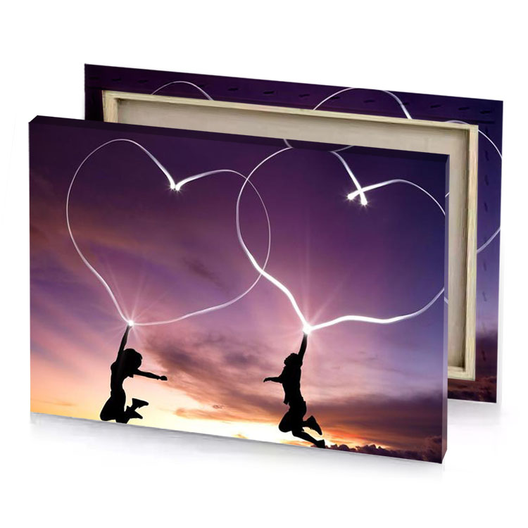 two people holding hands dim gray canvas