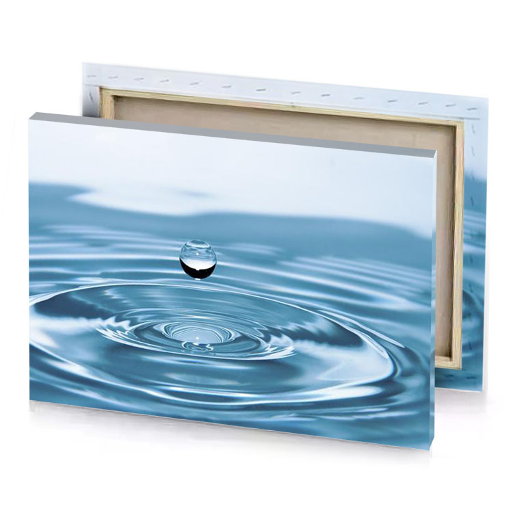 water droplet in a blue background moonstone canvas