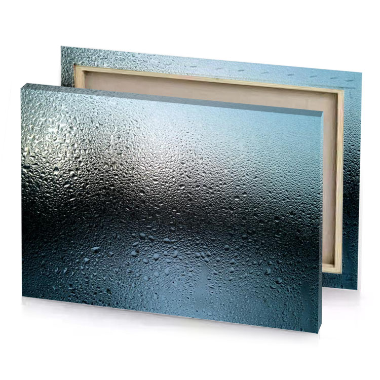 water drops on glass slate gray canvas