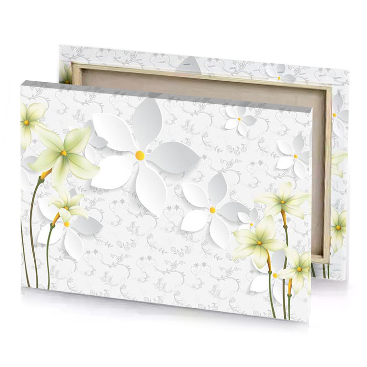 white flowers on a gray background smoke canvas