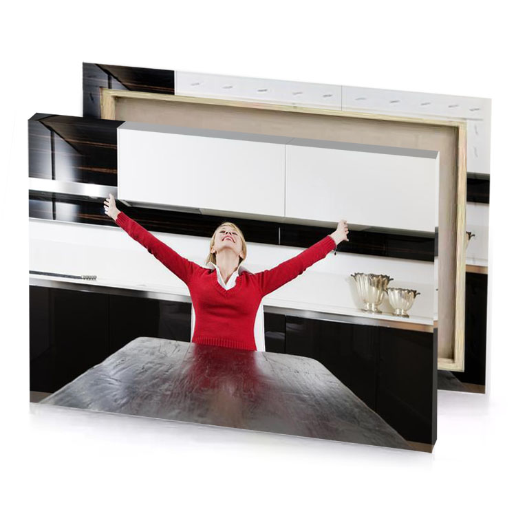 woman with arms raised firebrick canvas
