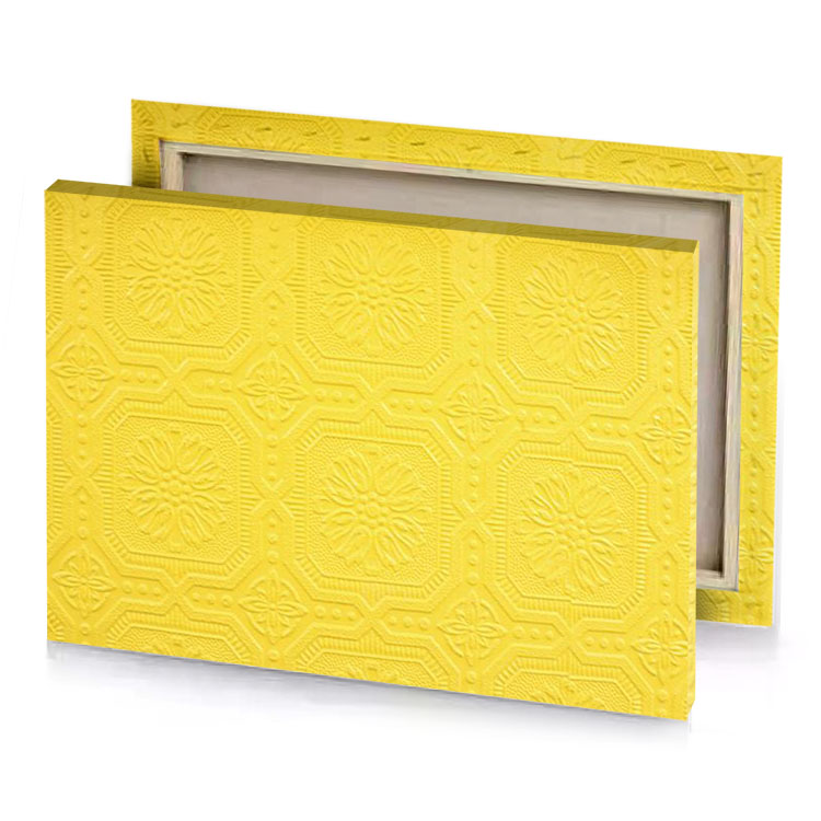 yellow textured background with a pattern banana canvas
